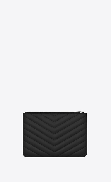 SAINT LAURENT Monogram Matelassé レディース モノグラム・サンローラン ポーチ(ブラック/キルティングレザー) b_V4